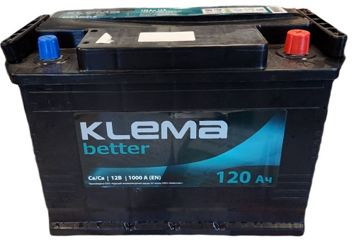 Аккумулятор KLEMA 6CТ-120 A (0) L (+), Артикул 6CТ-120 A (0), 120 А/ч